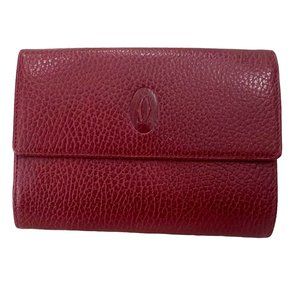 CARTIER Burgundy Leather & Double C Logo Wallet #1197